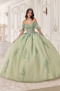 15725 OFF THE SHOULDER FLUTTER SLEEVE BALL GOWN - QUINCEANERA DRESSES