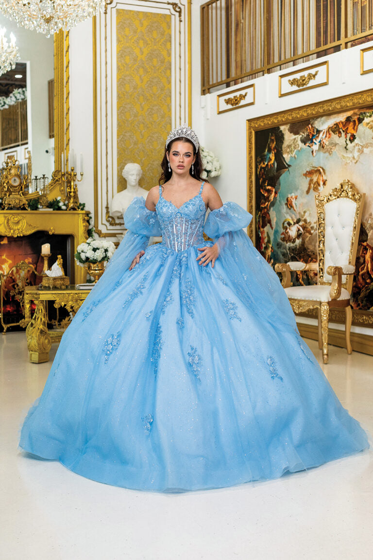 5037 DQ (BAHAMA BLUE) - QUINCEANERA DRESSES