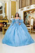 5037 DQ (BAHAMA BLUE) - QUINCEANERA DRESSES