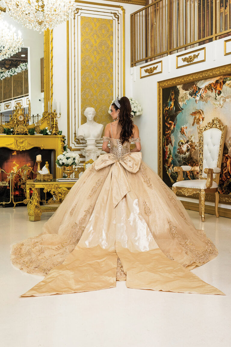 5052 DQ (GOLD) - QUINCEANERA DRESSES