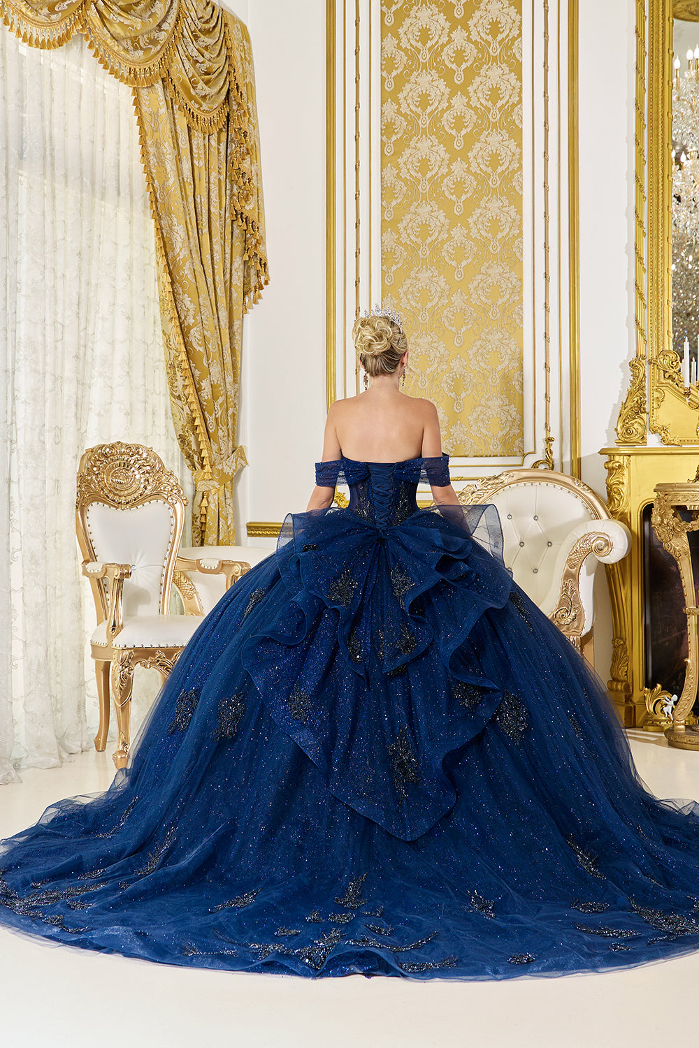 5075 DQ (NAVY) - QUINCEANERA DRESSES