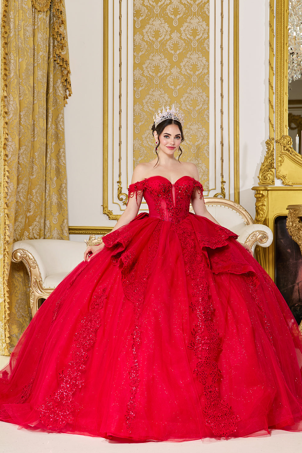 5108 DQ (RED) - QUINCEANERA DRESSES