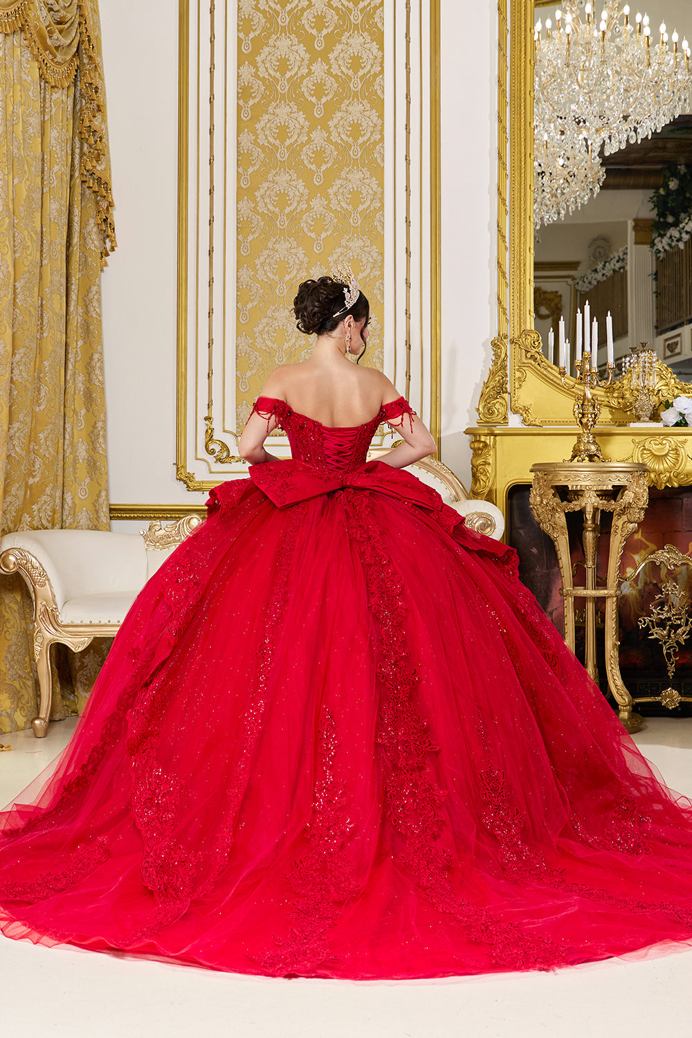 5108 DQ (RED) - QUINCEANERA DRESSES