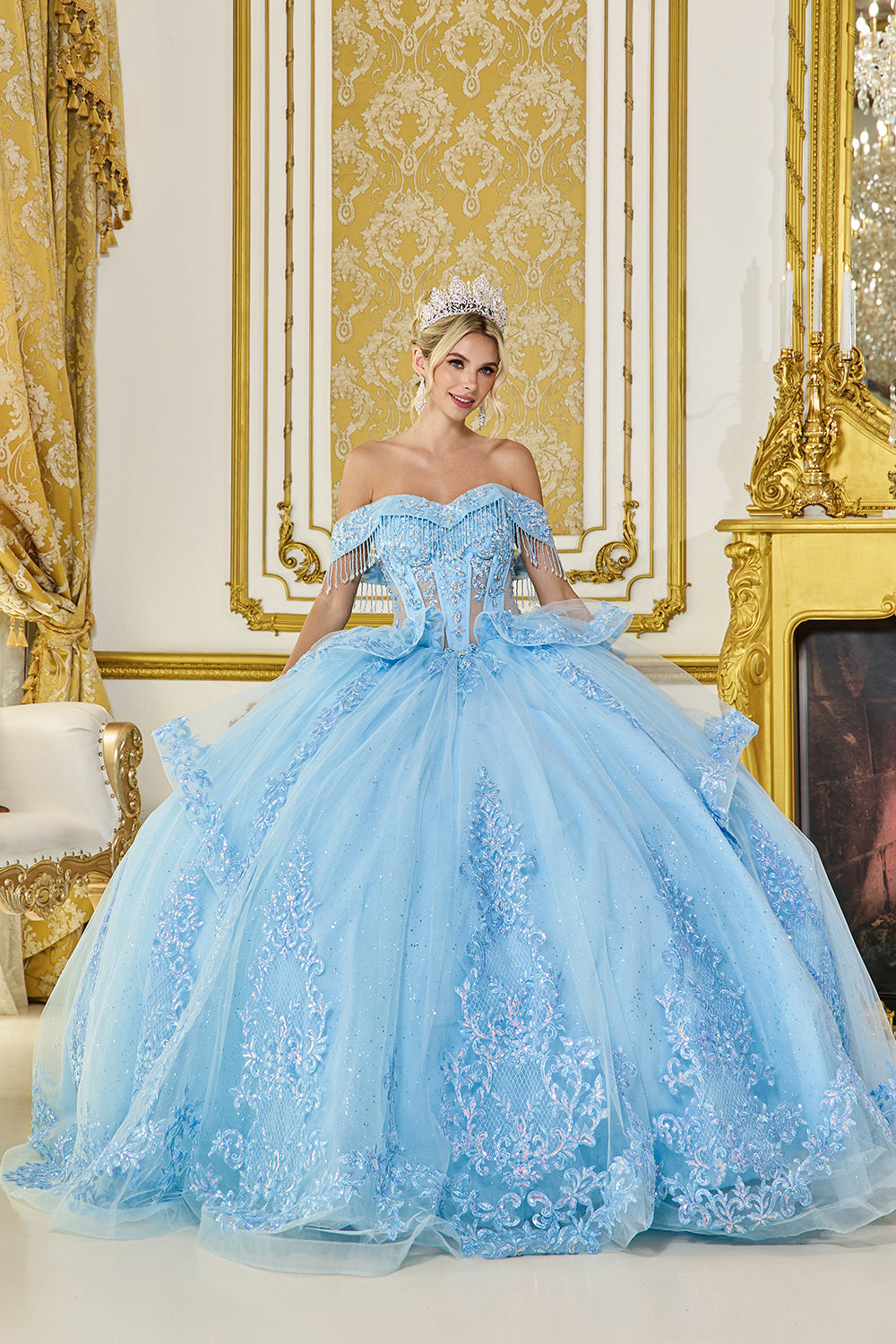 5122 DQ (BAHAMA BLUE) - QUINCEANERA DRESSES