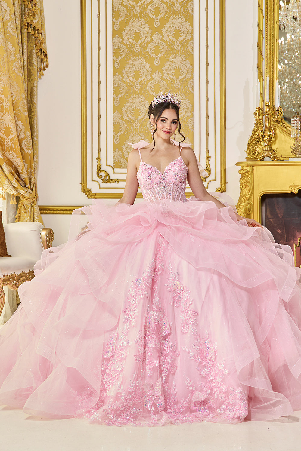 5132 DQ (PINK) - QUINCEANERA DRESSES