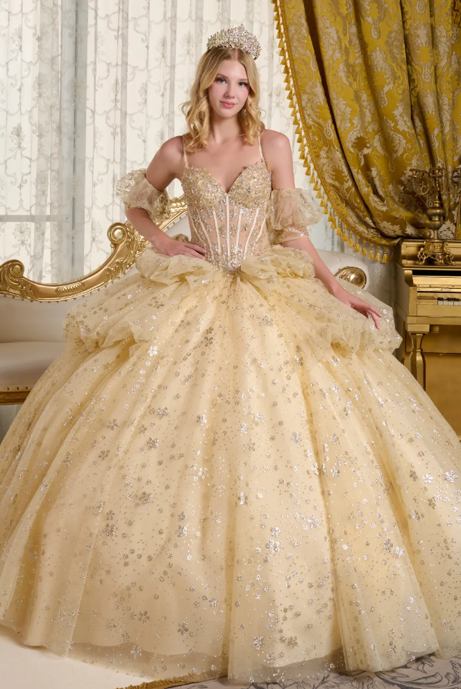 GL3646 (CHAMPAGNE) - QUINCEANERA DRESSES