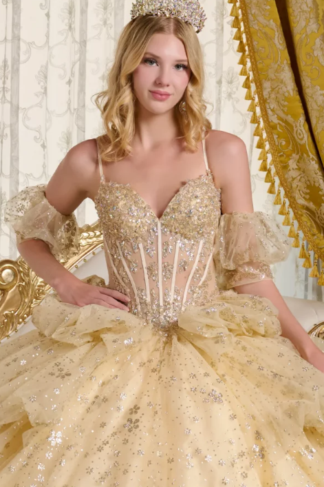 GL3646 (CHAMPAGNE) - QUINCEANERA DRESSES