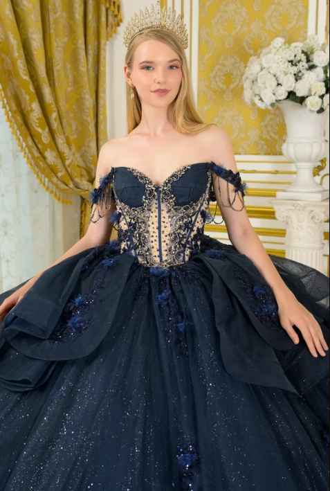 GL3676 (NAVY) - QUINCEANERA DRESSES