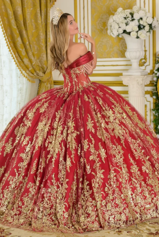GL3791 (BURGUNDY) - QUINCEANERA DRESSES