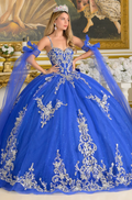 GL3813 (ROYAL BLUE/SILVER) - QUINCEANERA DRESSES