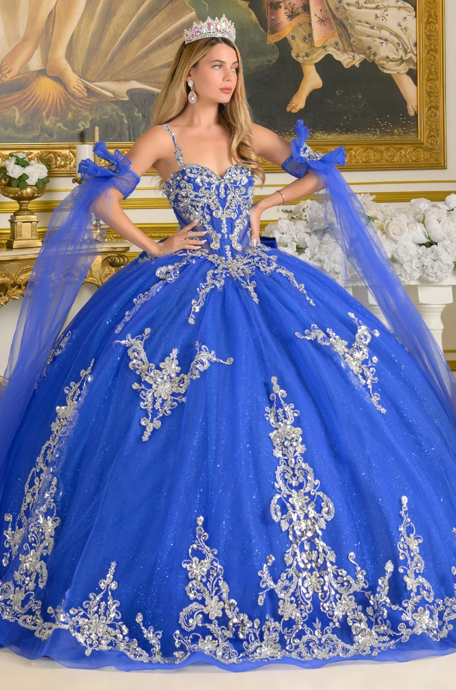 GL3813 (ROYAL BLUE/SILVER) - QUINCEANERA DRESSES