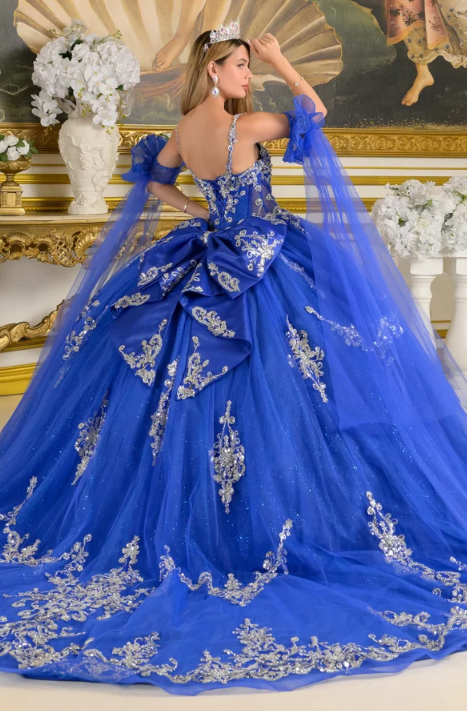 GL3813 (ROYAL BLUE/SILVER) - QUINCEANERA DRESSES