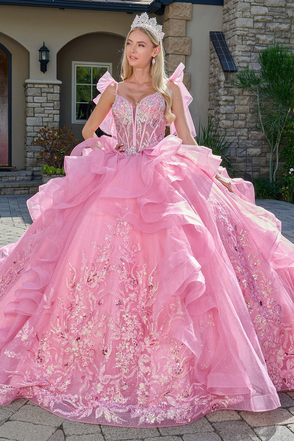 GL3804(PINK) - QUINCEANERA DRESSES