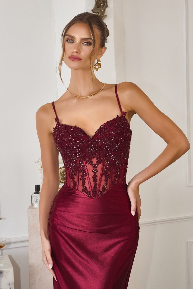 T819 LD (BURGUNDY) - WOMEN PROM